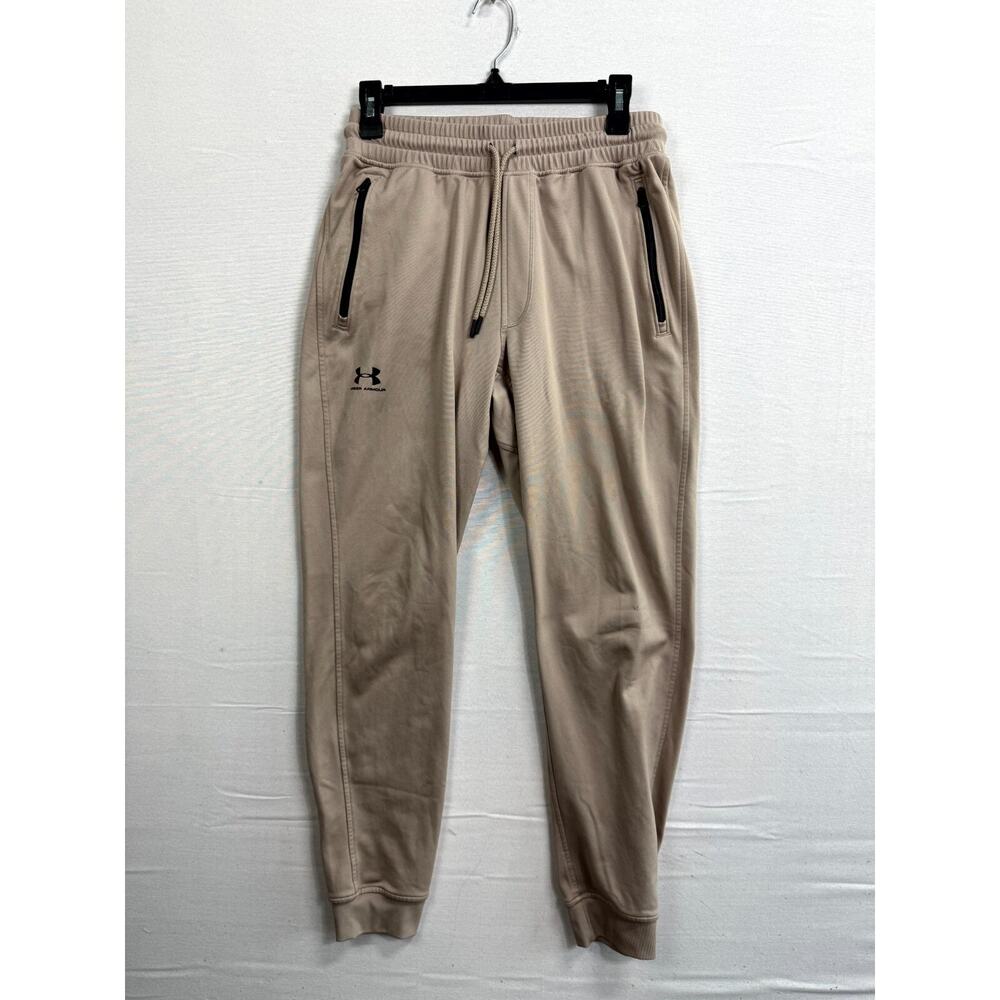Under Armour Jogger Pant Mens Medium Beige Sportstyle Loose Elastic Waist Pocket